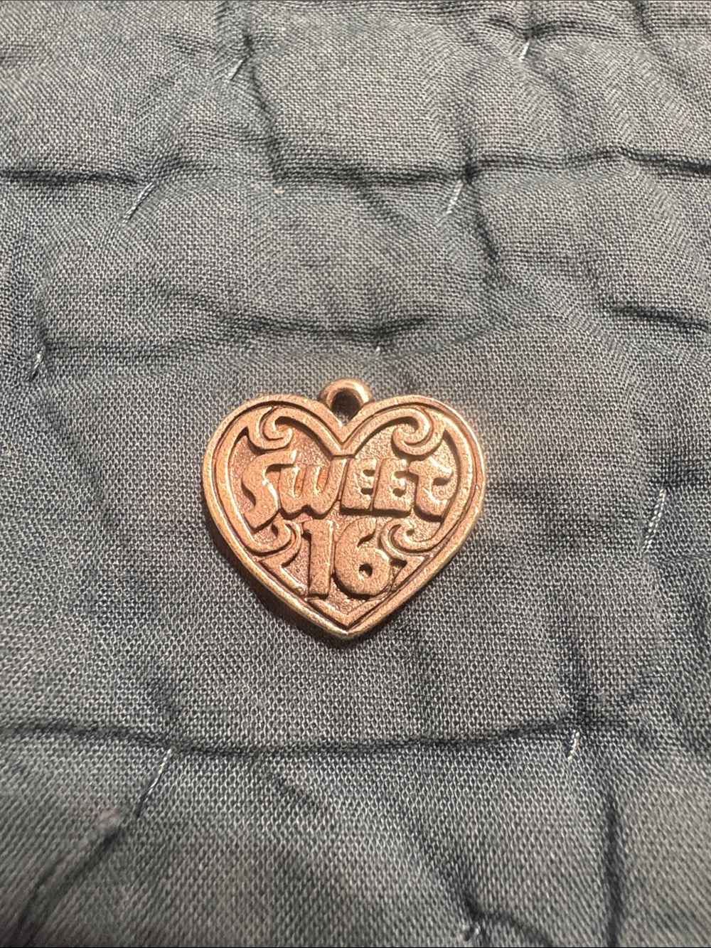 James Avery Sweet 16 Heart Charm Pendant in sterling silver